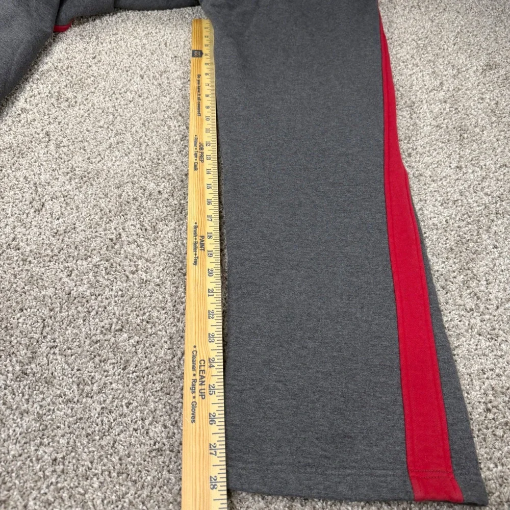 Canadian Olympic Team Grey Red Fleece‎ Sweatpants Wide Leg Zip Pockets S Vinage